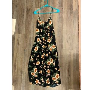 Aeropostale long black floral dress